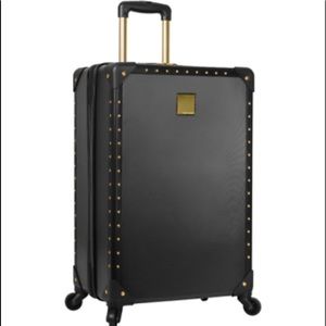 VINCE CAMUTO Jania Black Gold Hardside Trunk Luggage (24" Medium) NWT $360